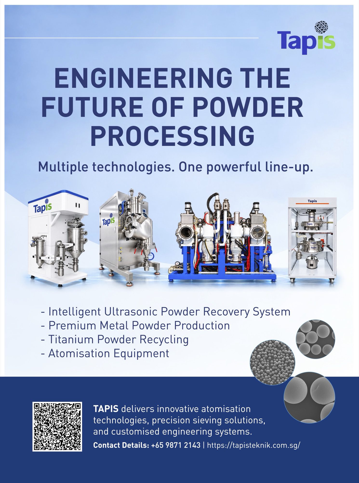 TAPIS – powder recovery, production, recycling and atomisation equipment